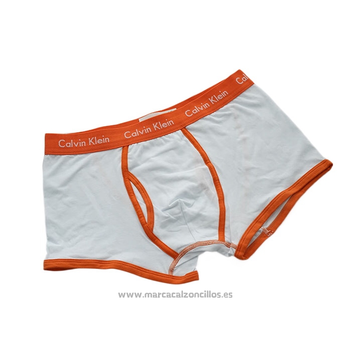 Boxer Calvin Klein Hombre 365 Naranja Blanco